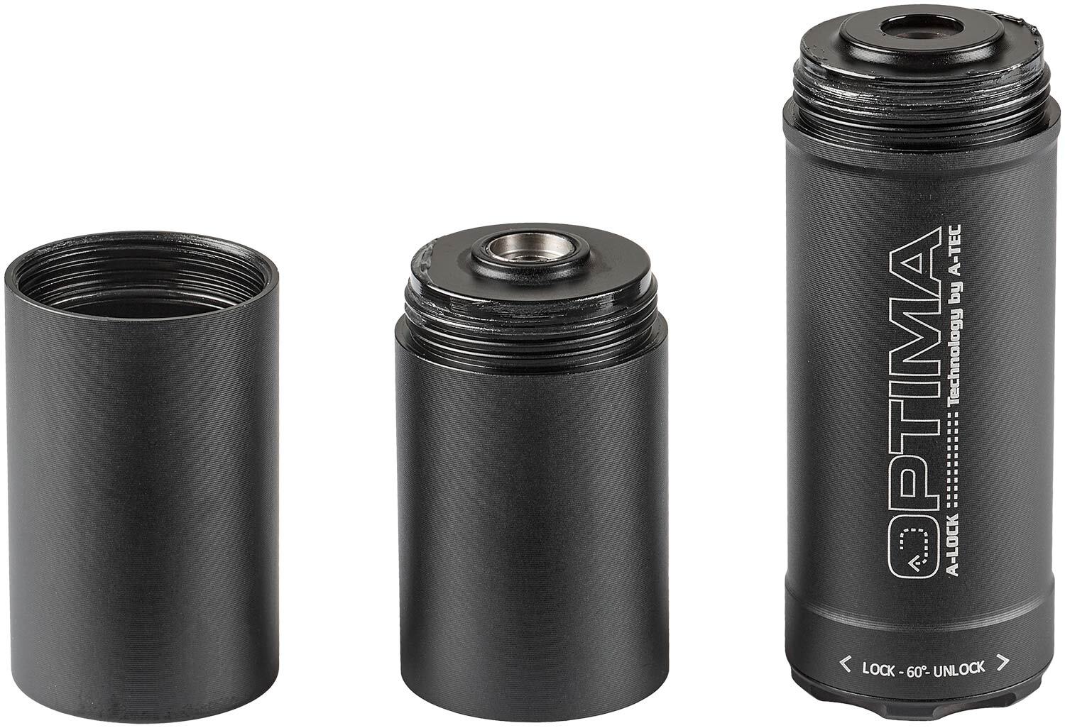 Саундмодератор A-TEC Optima-45 быстросъемный. Кал. - 6.5 мм (под кал. 243 Win; 6,5х47 Lapua; 260 Rem и 6,5x55). Резьба - A-Lock Mini