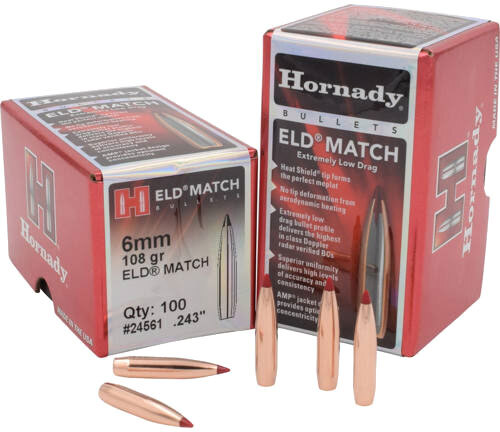 Пуля Hornady ELD Match кал. 6 мм (.243) масса 108 гр (7 г) 100 шт