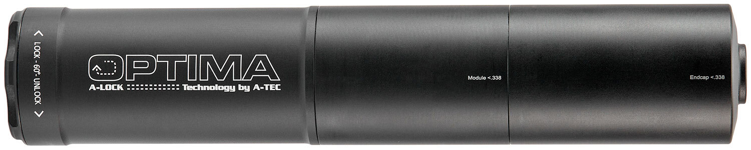 Саундмодератор A-TEC Optima-45 быстросъемный. Кал. - .338. Резьба - A-Lock Mini