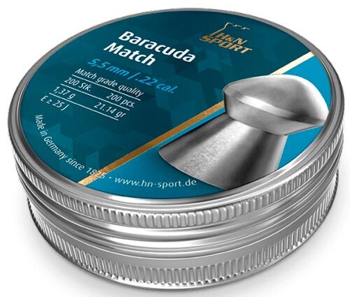 Пули пневматические H&N Baracuda Match. Кал. 5.51 мм. Вес - 1.37 г. 200 шт/уп