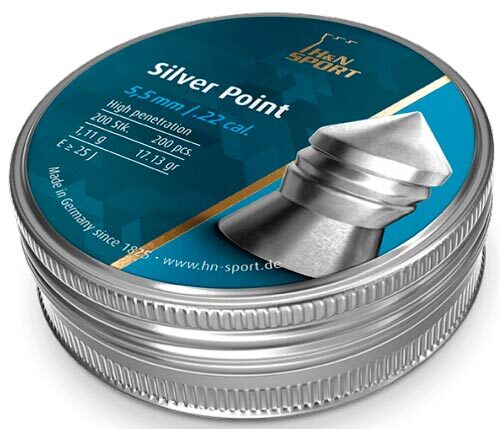 Пули пневматические H&N Silver Point. Кал. 5.5 мм. Вес - 1.11 г. 200 шт/уп