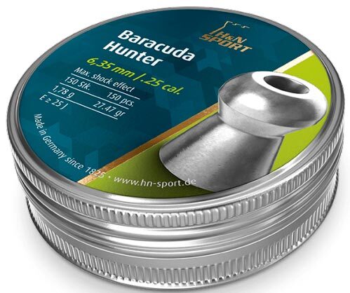 Пули пневматические H&N Baracuda Hunter. Кал. 6.35 мм. Вес - 1.78 г. 150 шт/уп