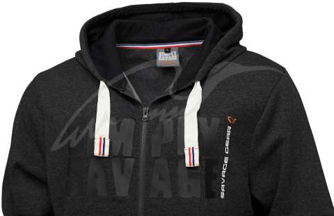 Реглан Savage Gear Simply Savage Raw Zip Hoodie ц:dark grey melange