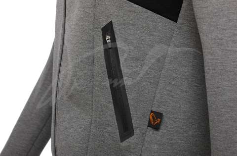 Реглан Savage Gear Tec-Foam Zip Hoodie L ц:dark grey melange