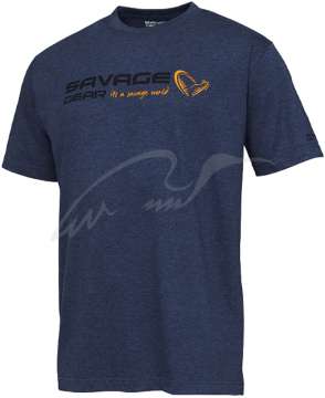 Футболка Savage Gear Signature Logo T-Shirt XL ц:blue melange