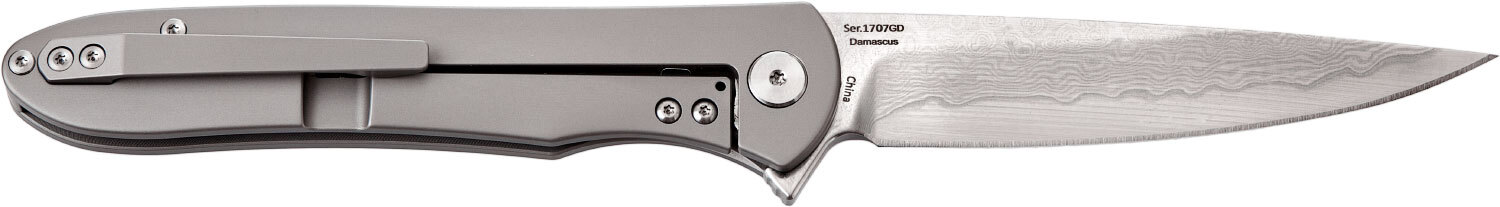 Нож Artisan Shark Damascus Titanium Gray