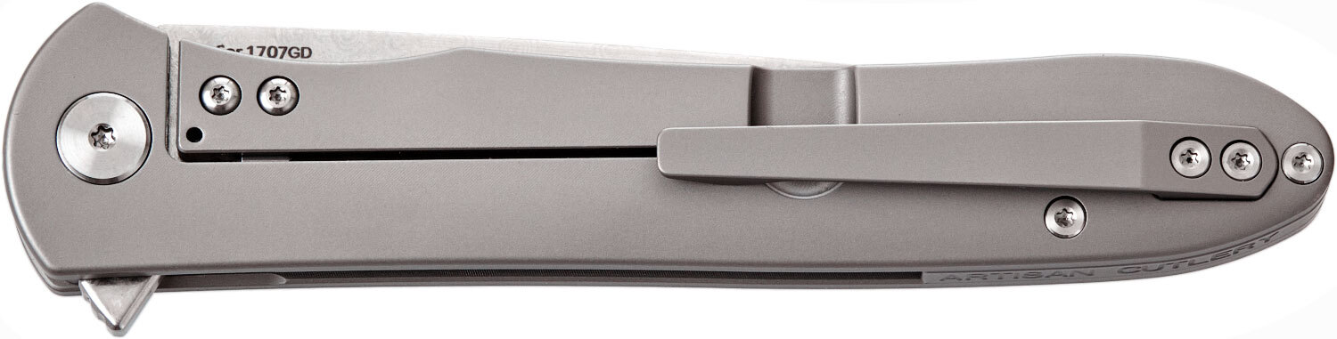 Нож Artisan Shark Damascus Titanium Gray