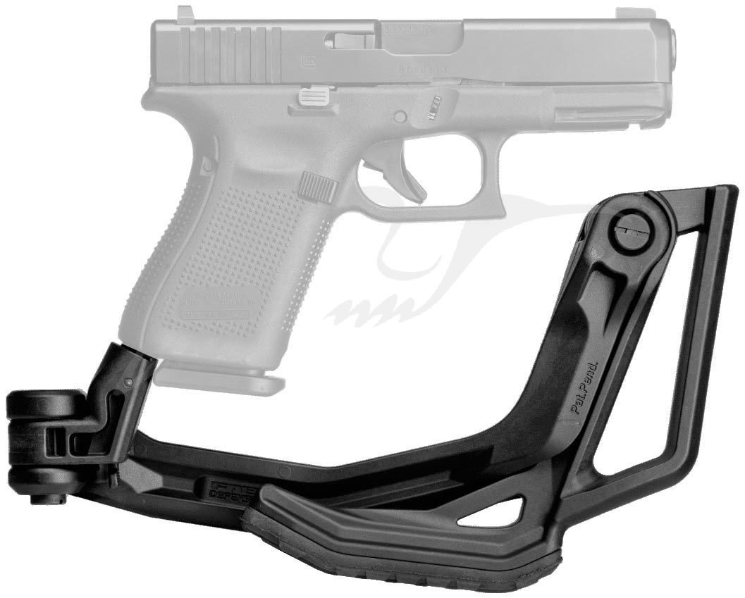 Приклад FAB Defense COBRA для Glock 17/19 складной. Цвет - черный.