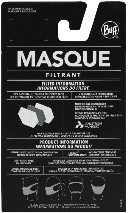 Маска защитная Buff Kids Filter Mask nympha pink