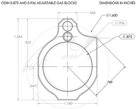 Газблок ODIN регулируемый низкопрофильный .936"