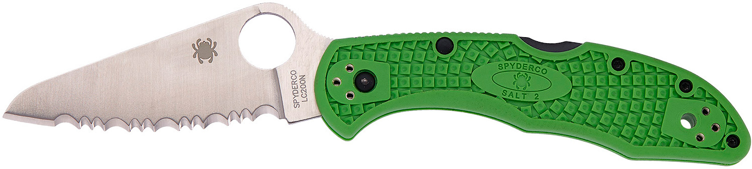 Нож Spyderco Salt 2 LC200N green серрейтор