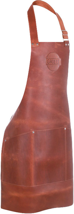 Фартук Grilli к для барбекю кожаный ц:коричневый