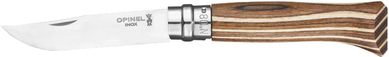 Нож Opinel №8 VRI Laminated. Цвет - коричневый