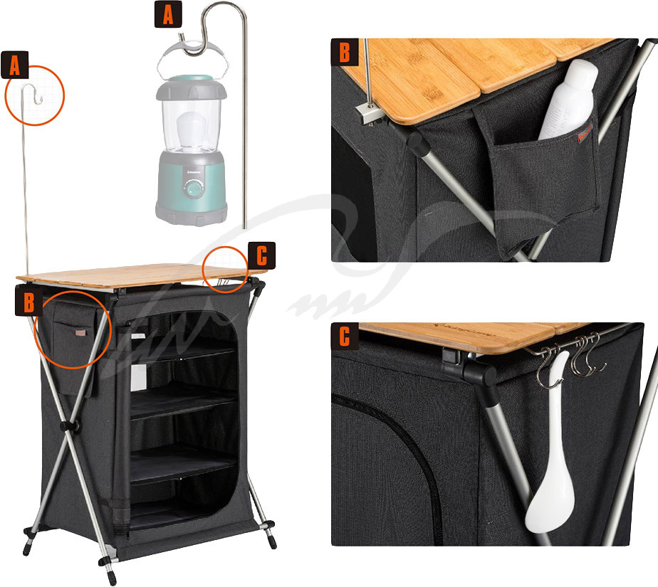 Стол-кухня KingCamp Ultra-Light Storage Cabinets. Grey