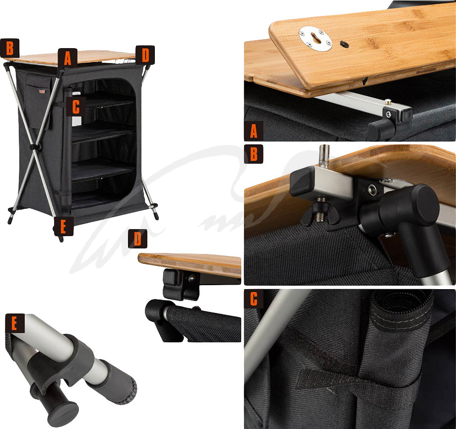 Стол-кухня KingCamp Ultra-Light Storage Cabinets. Grey