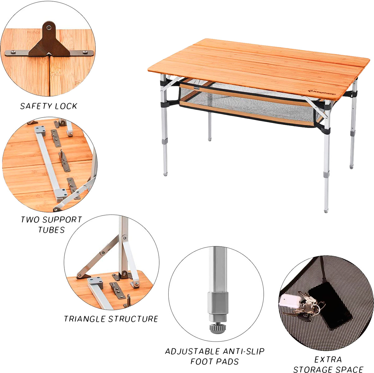 Стол KingCamp Folding Camping Table. Yellow