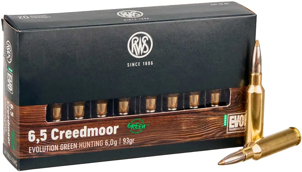 Патрон RWS кал. 6,5 Creedmoor пуля EVO Green масса 6 г/92 гран