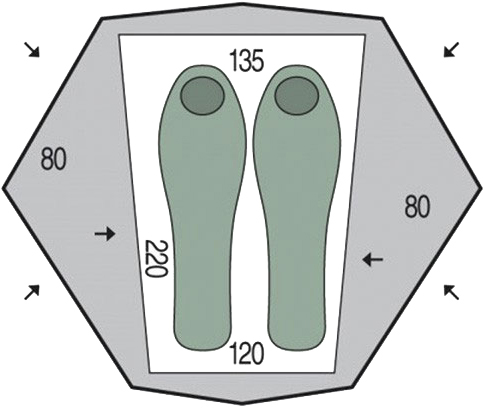 Палатка Pinguin Aero 2 DAC ц:green