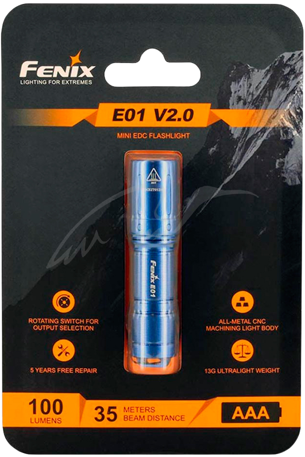 Фонарь Fenix E01 V2.0 ц:blue
