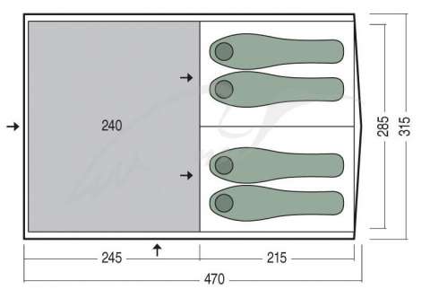 Палатка Pinguin INTERVAL 4 Air Tube зеленый