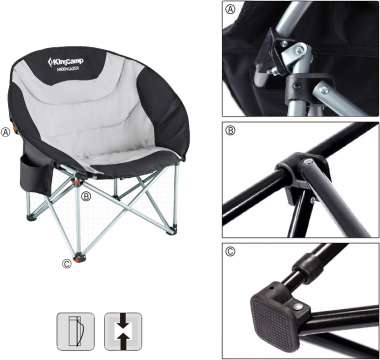 Кресло KingCamp Deluxe Moon Camping Chair ц:black/grey