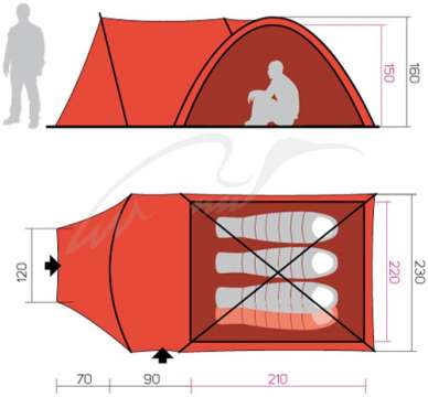Палатка Hannah Tribe 3. Olive