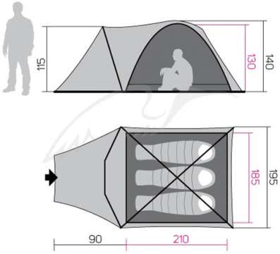 Палатка Hannah Hover 3 ц:grey