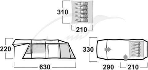 Палатка Husky Caravan 17 Dural к:green