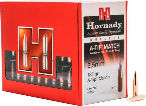 Пуля Hornady A-TIP Match кал. 6.5 мм масса 135 гр (8.8 г) 100 шт