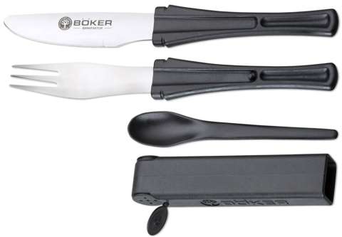 Набор Boker Snac Pac (нож,вилка,ложка)