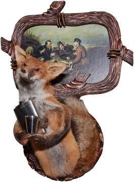 Опудало Чернишенко І.Е. ФОП "Лисиця з флягою" і великою картиною "Мисливці"