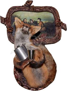 Опудало Чернишенко І.Е. ФОП "Лисиця з флягою" і великою картиною "Мисливці"