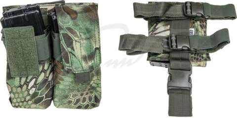 Подсумок Skif Tac для 4х магазинов АК (охот. верс.) с креплением на бедро. Цвет - kryptek green