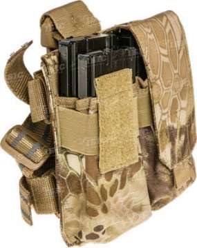 Подсумок Skif Tac для 4х магазинов АК (охот. верс.) с креплением на бедро. Цвет - kryptek khaki