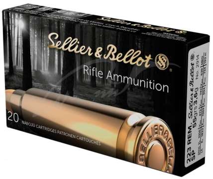 Патрон Sellier & Bellot кал. 223 Rem пуля SP масса 3,6 г/ 55 гран. Нач. скорость 1006 м/с.