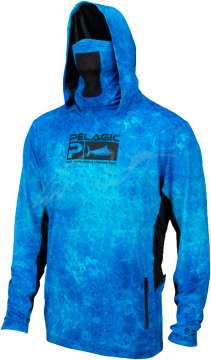 Реглан Pelagic Exo-Tech Hooded Fishing Shirt ц:blue dorado hex