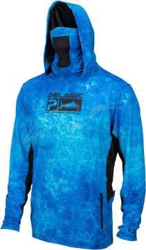 Реглан Pelagic Exo-Tech Hooded Fishing Shirt ц:blue dorado hex