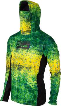 Реглан Pelagic Exo-Tech Hooded Fishing Shirt ц:green dorado hex