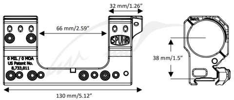Моноблок Spuhr SP-4602C. d-34 мм. High. 6 MIL/20.6 MOA. Picatinny