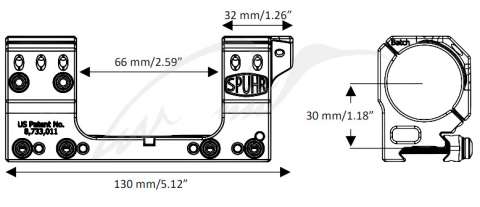 Моноблок Spuhr SP-4001C. d-34 мм. High. Picatinny