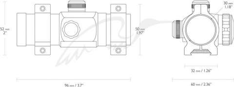 Прицел коллиматорный Hawke RD 1x30 4 MOA. Weaver