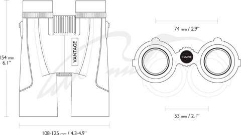 Бинокль Hawke Vantage WP 10х42 ц: серый