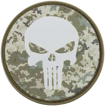 Патч МИД Каратель. Белый/пиксель