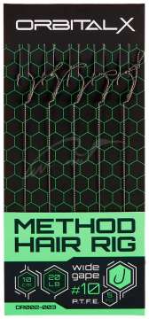 Повідець OrbitalX Method Hair Rig Wide Gape №10 20lb 10cm (5шт/уп)