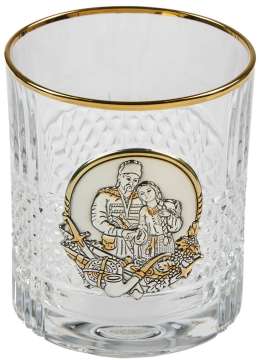 Подарунковий набір склянок Boss Crystal "Козаки" з золотыми і серебряными накладками