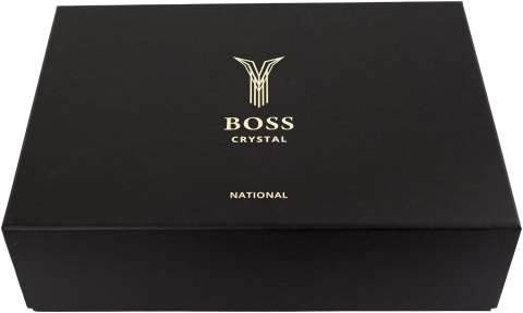 Подарунковий набір склянок Boss Crystal "Тризуб" з золотыми і серебряными накладками