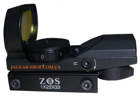 Прицел 1х22х33 ZOS коллиматорный с креплением 11 мм (4 маркера)