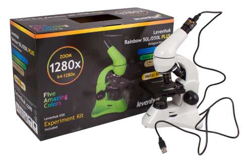 Микроскоп Levenhuk Rainbow D50L PLUS, 2 Мпикс, Moonstone\Лунный камень