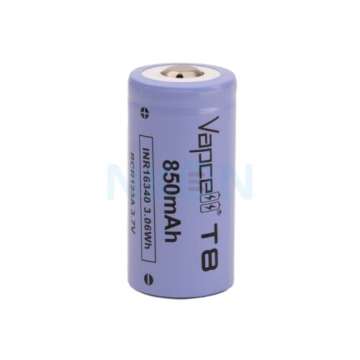 Vapcell T8 INR16340 850mAh - 3A Кнопковий верх