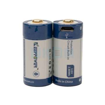 2x Keeppower 16340 800mAh (з захистом) - 2A - USB